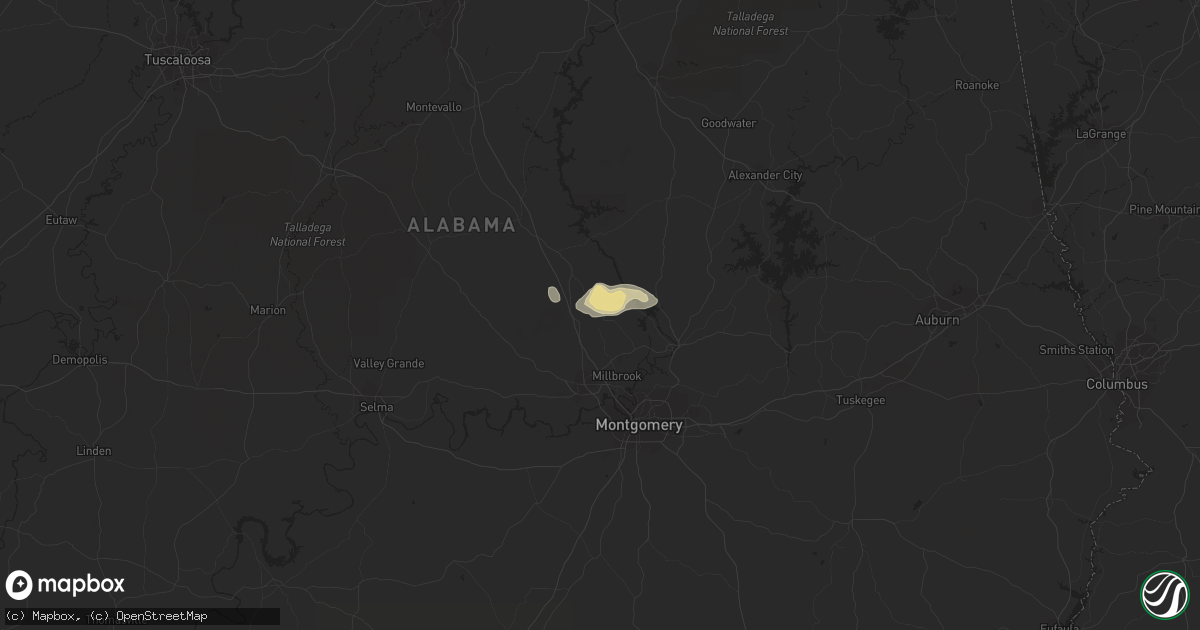 Hail map in Deatsville, AL on August 29, 2018