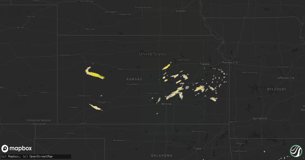 Hail map in Kansas on August 29, 2018