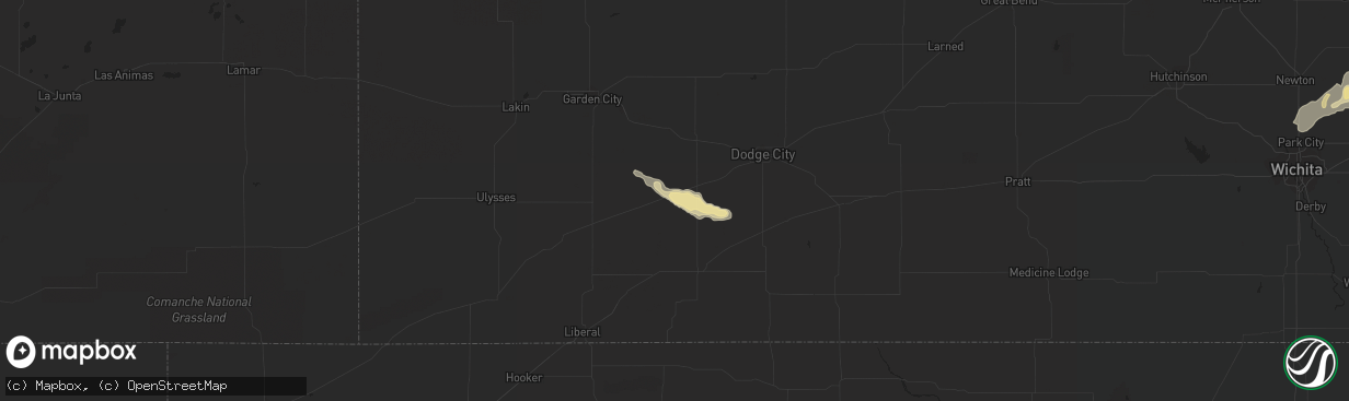 Hail map in Montezuma, KS on August 29, 2018