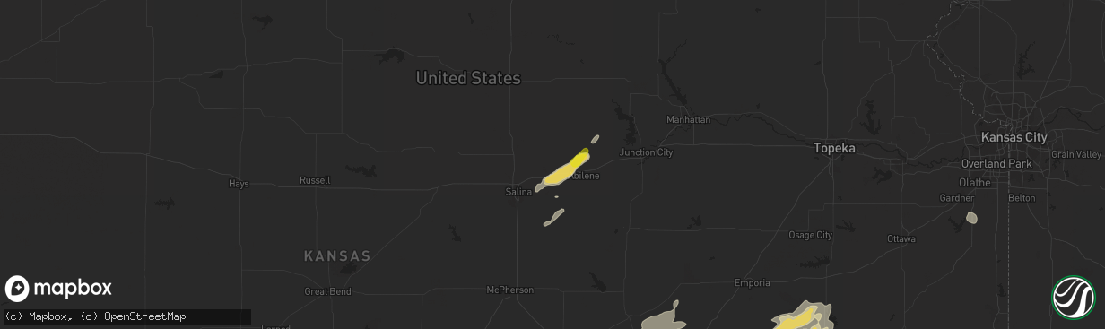 Hail map in Solomon, KS on August 29, 2018