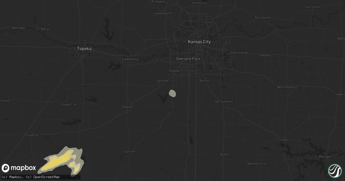 Hail map in Spring Hill, KS on August 29, 2018