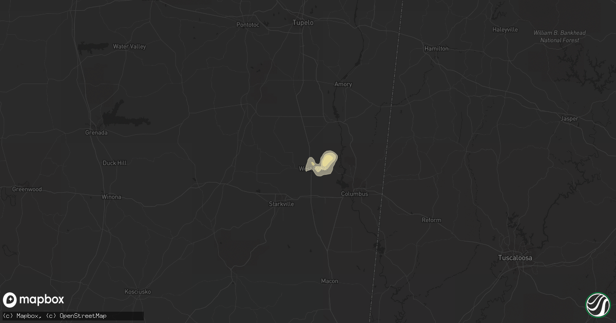 Hail map in West Point, MS on August 29, 2018