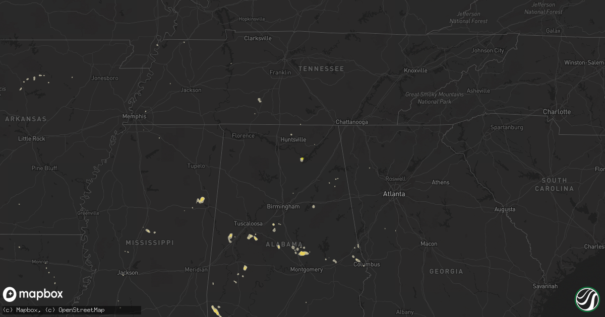 Hail map on August 29, 2018