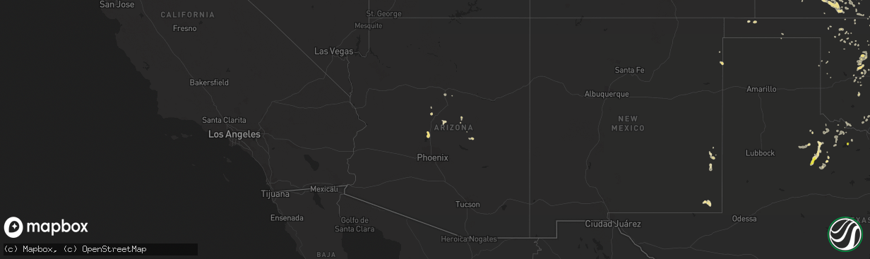 Hail map in Arizona on August 29, 2019