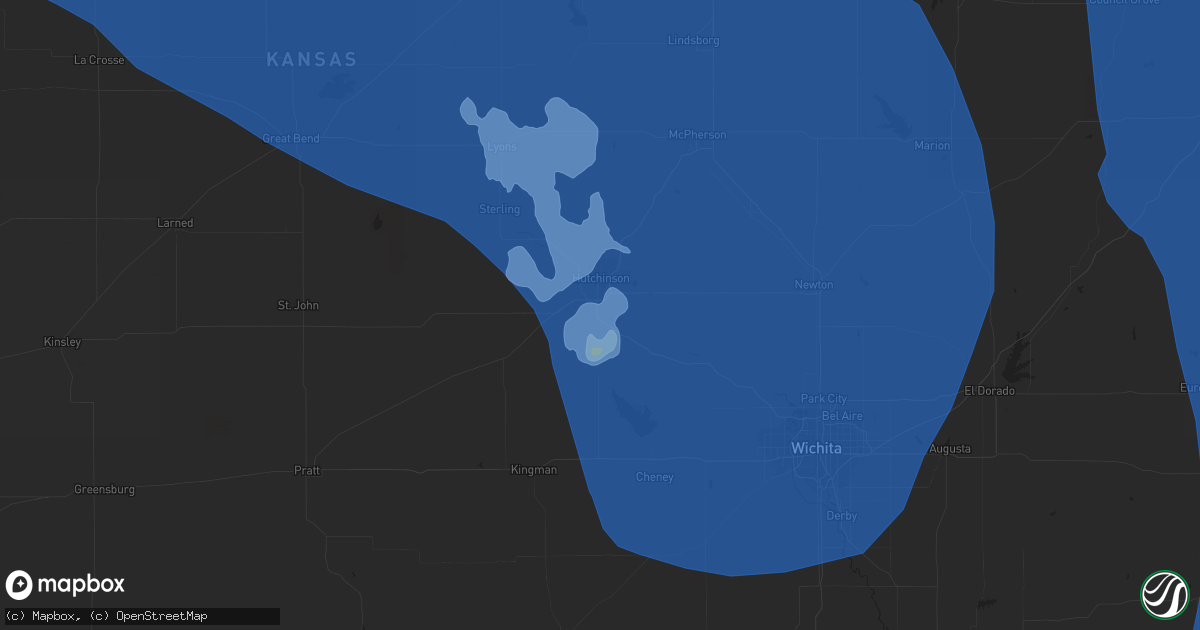 Hail map in Hutchinson, KS on August 29, 2019