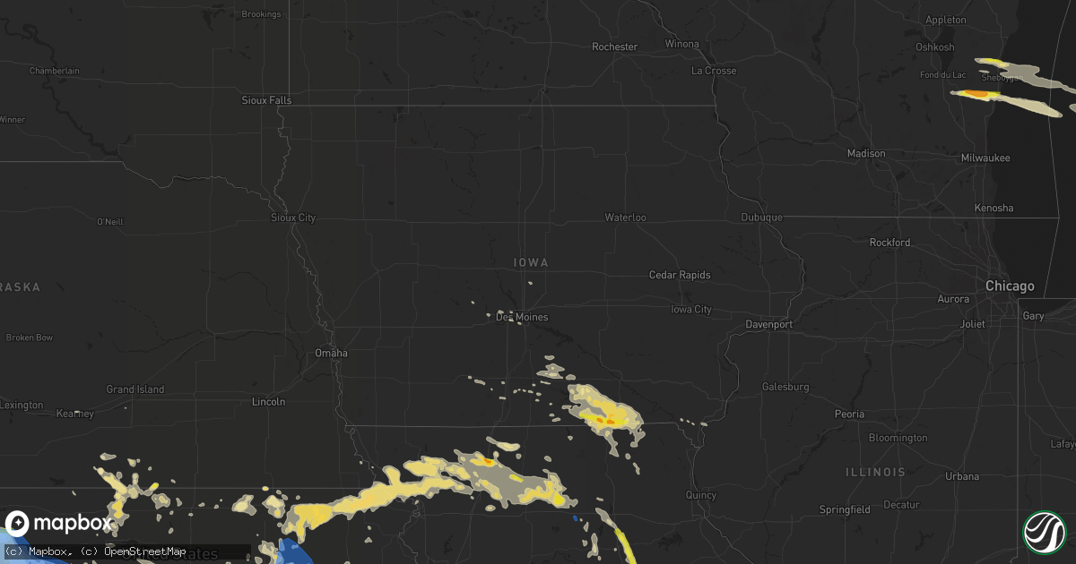 Hail map in Iowa on August 29, 2019