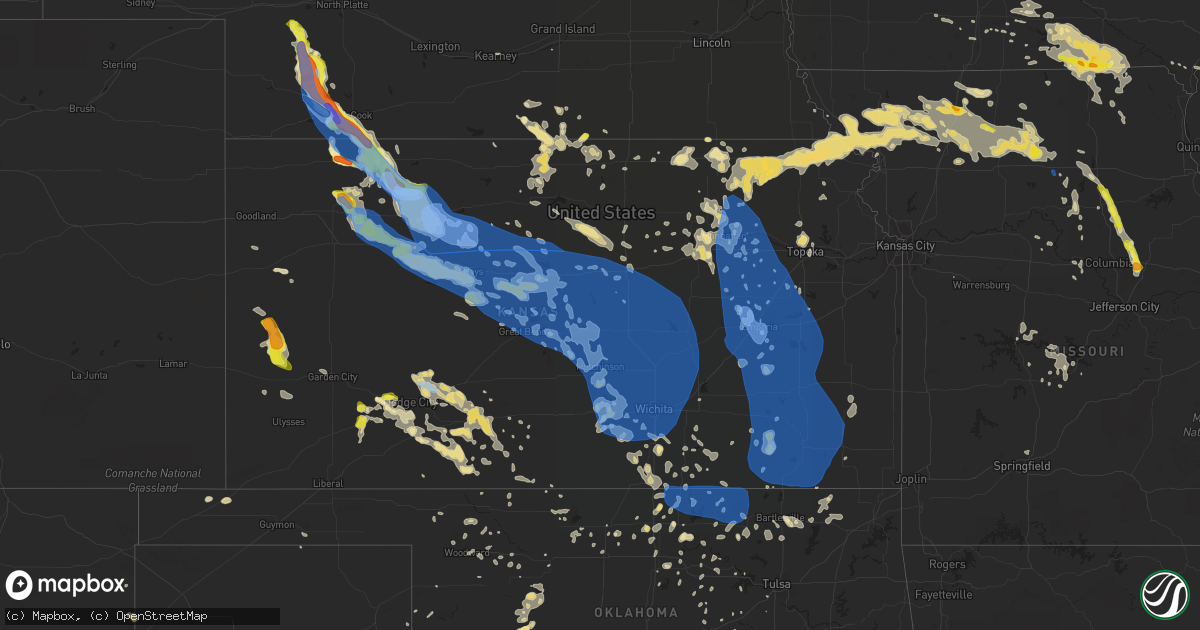 Hail map in Kansas on August 29, 2019
