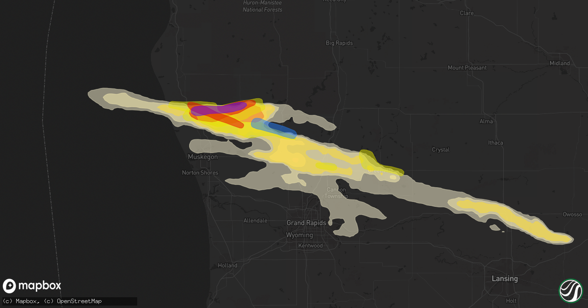 Hail map in Kent City, MI on August 29, 2019