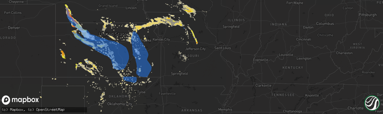 Hail map in Missouri on August 29, 2019