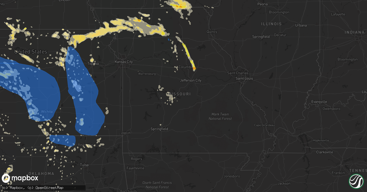 Hail map in Missouri on August 29, 2019