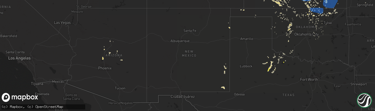 Hail map in New Mexico on August 29, 2019