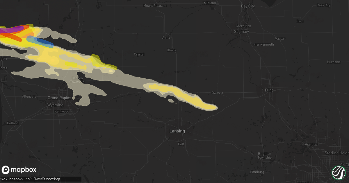 Hail map in Saint Johns, MI on August 29, 2019