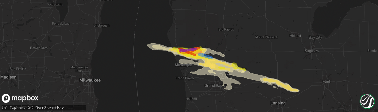 Hail map in Twin Lake, MI on August 29, 2019