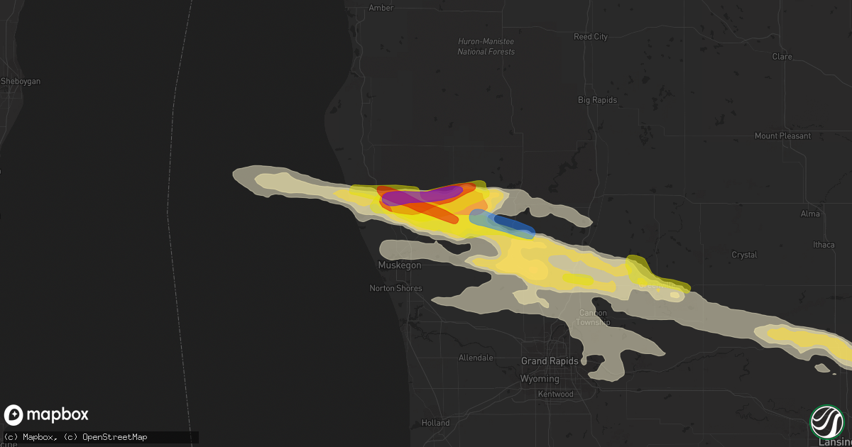 Hail map in Twin Lake, MI on August 29, 2019