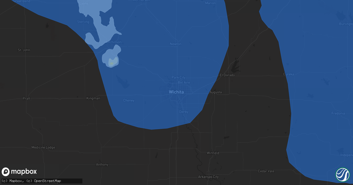 Hail map in Wichita, KS on August 29, 2019