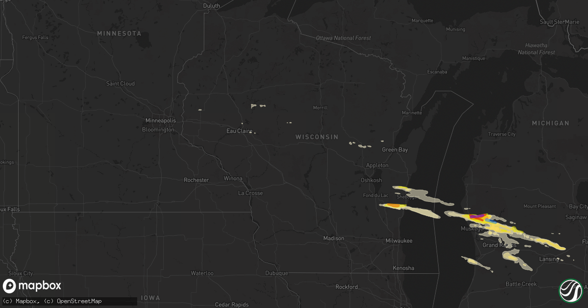 Hail map in Wisconsin on August 29, 2019