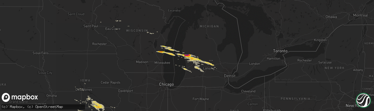 Hail map on August 29, 2019