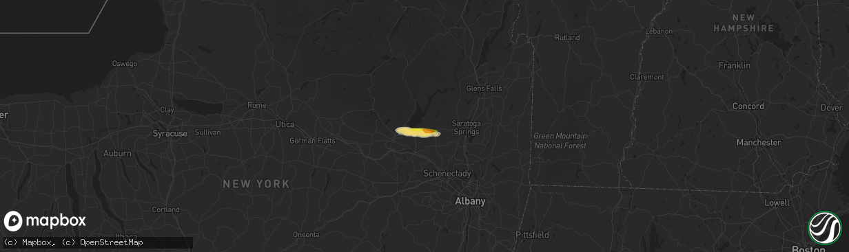 Hail map in Broadalbin, NY on August 29, 2020