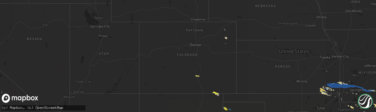 Hail map in Colorado on August 29, 2020