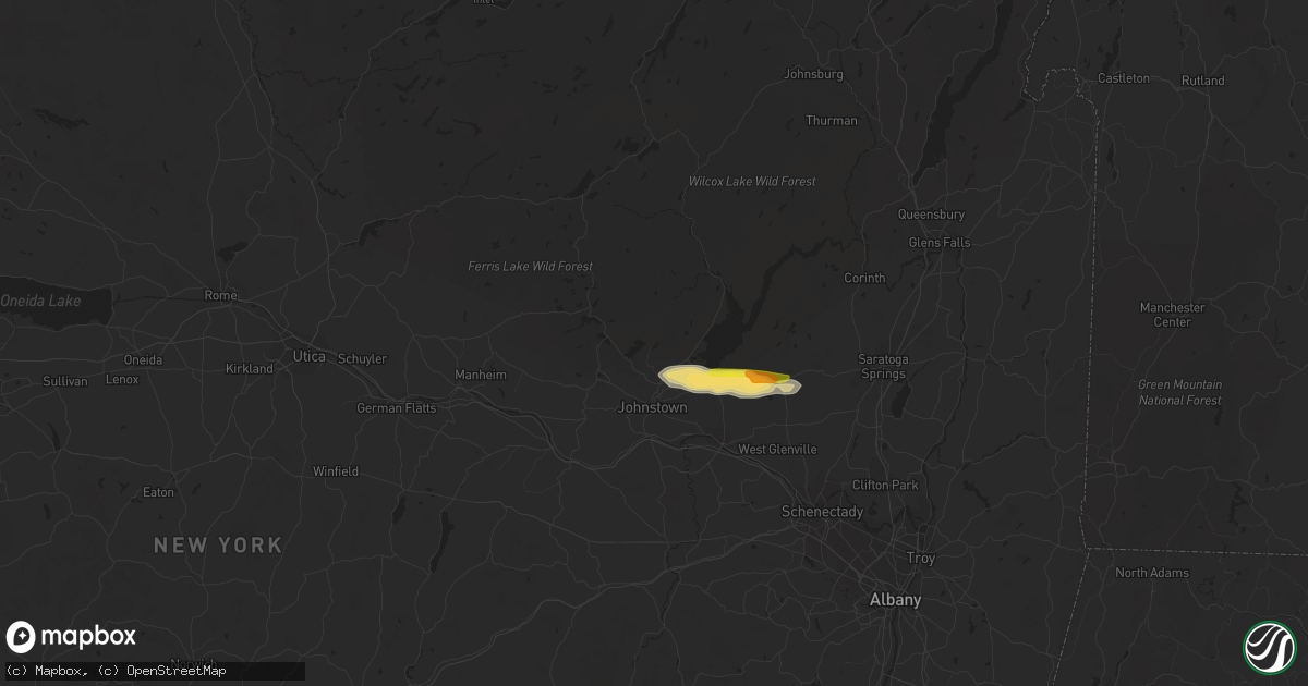 Hail map in Gloversville, NY on August 29, 2020