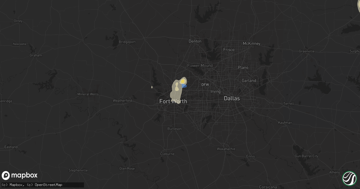 Hail map in Haltom City, TX on August 29, 2020