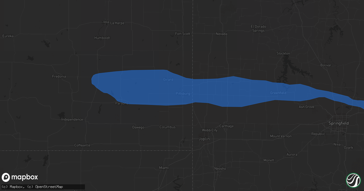 Hail map in Pittsburg, KS on August 29, 2020