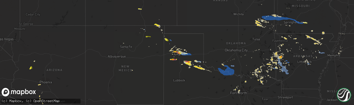 Hail map on August 29, 2020