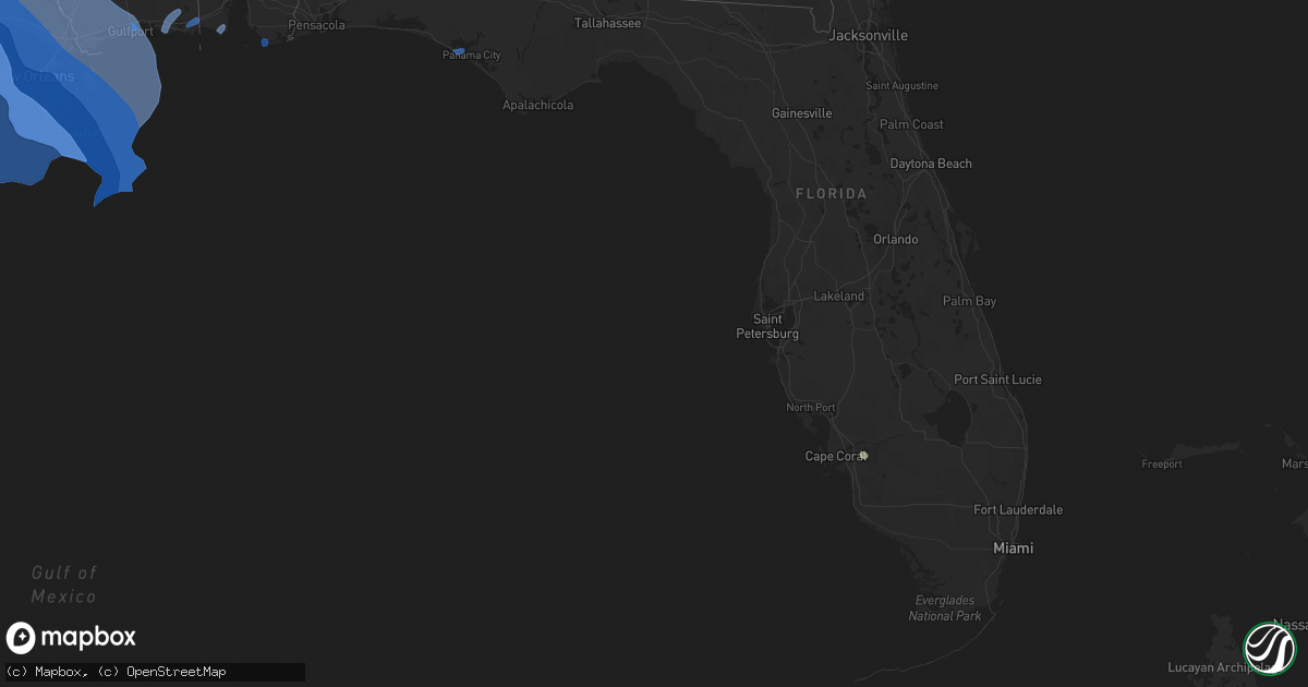 Hail map in Florida on August 29, 2021