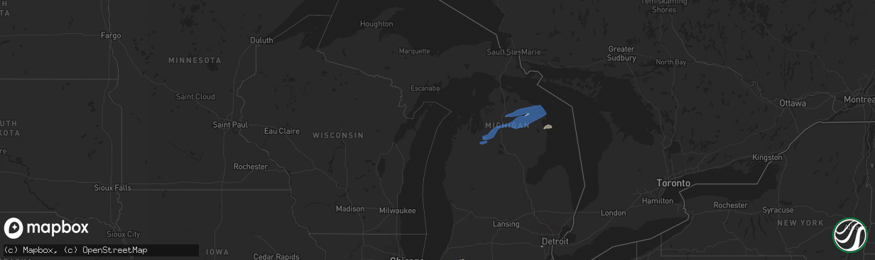 Hail map in Michigan on August 29, 2021