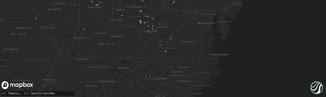 Hail map on August 29, 2021