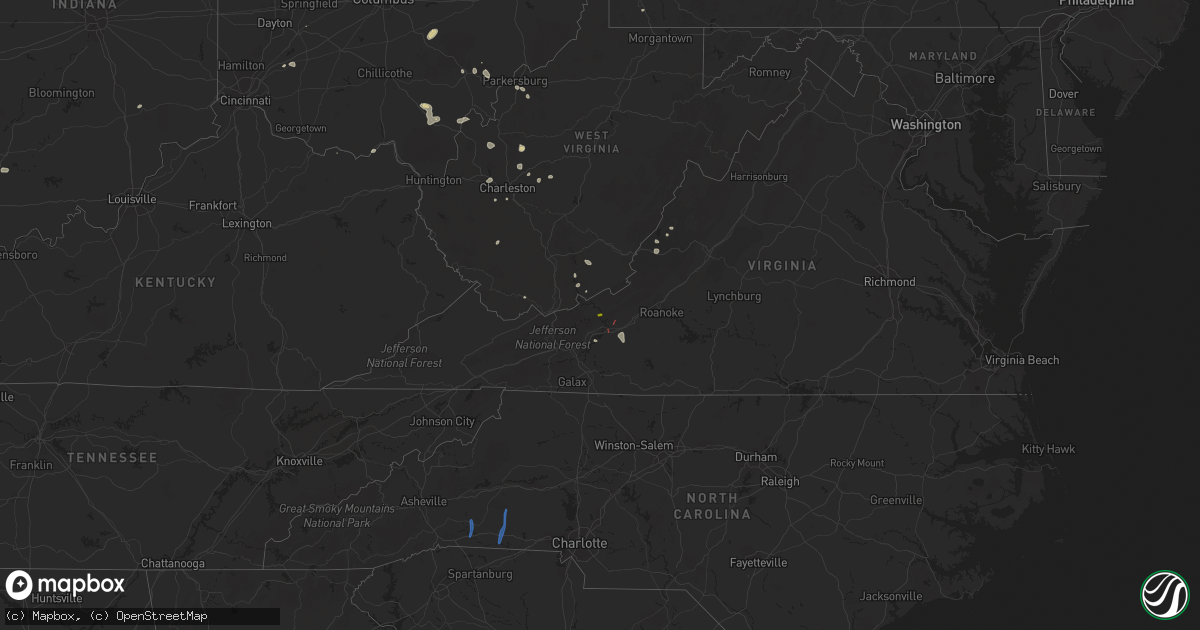 Hail map on August 29, 2021