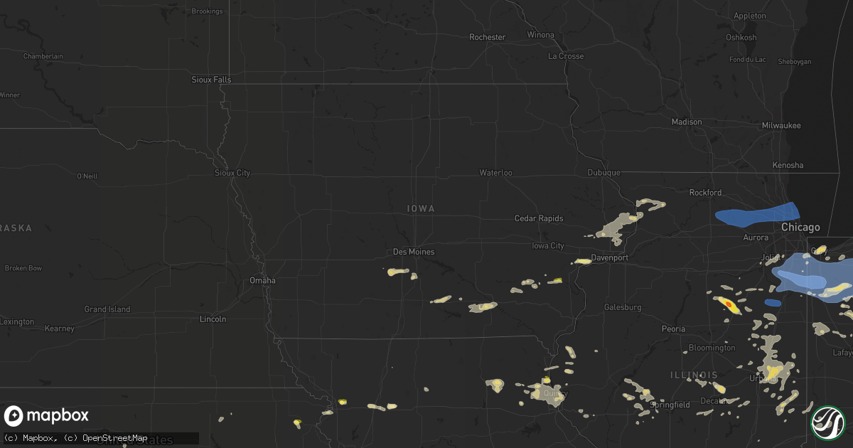 Hail map in Iowa on August 29, 2022