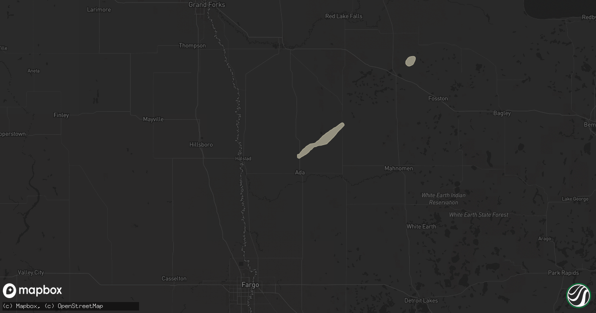 Hail map in Ada, MN on August 29, 2024