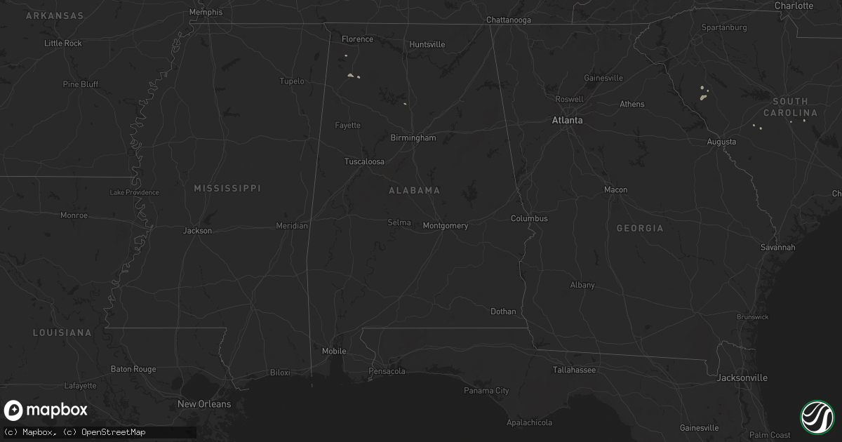 Hail map in Alabama on August 29, 2024