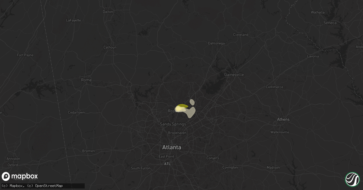 Hail map in Alpharetta, GA on August 29, 2024