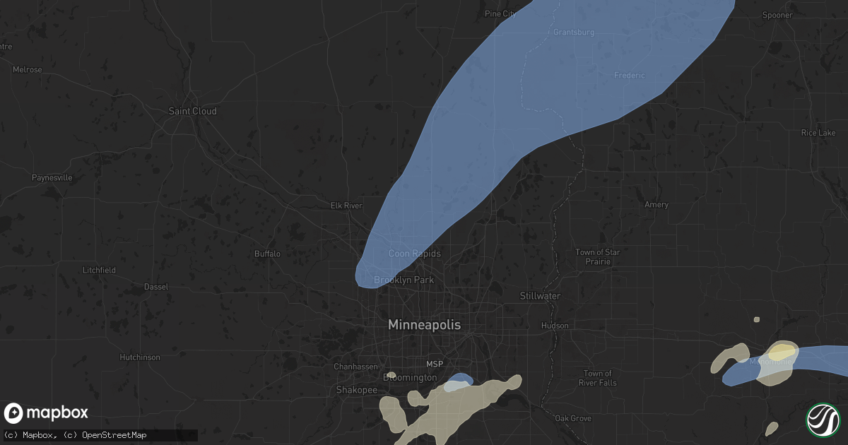 Hail map in Andover, MN on August 29, 2024