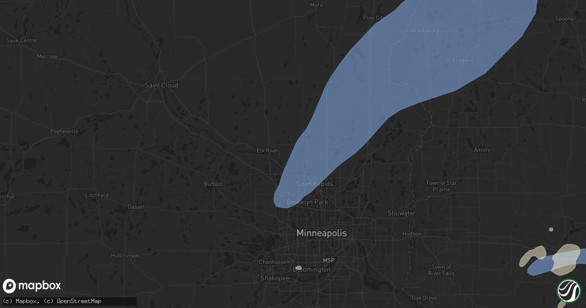 Hail map in Anoka, MN on August 29, 2024