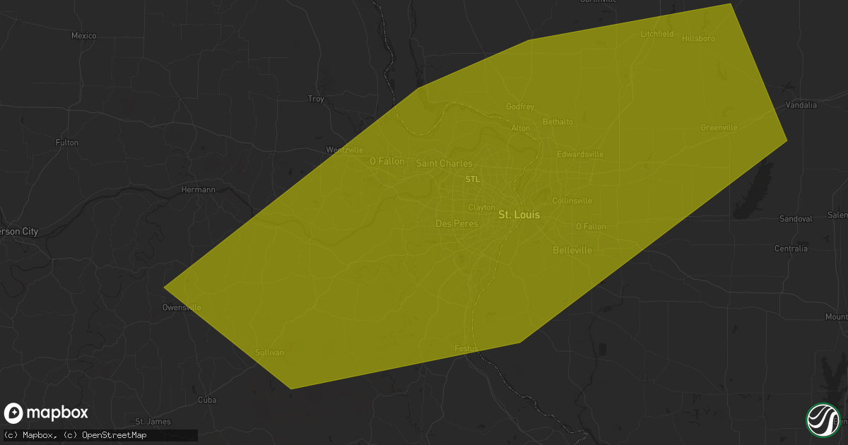 Hail map in Ballwin, MO on August 29, 2024