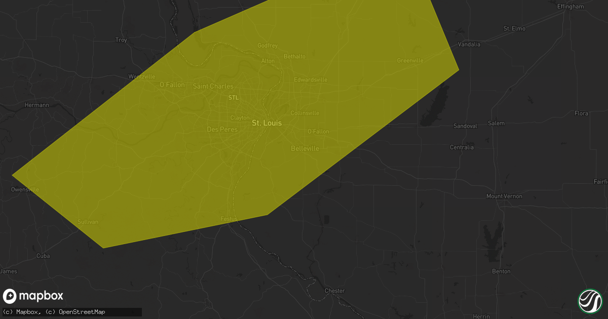 Hail map in Belleville, IL on August 29, 2024
