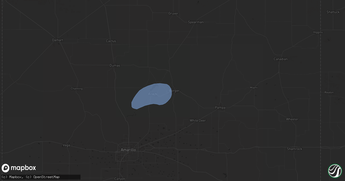 Hail map in Borger, TX on August 29, 2024