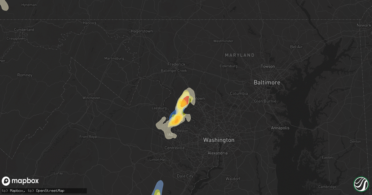 Hail map in Boyds, MD on August 29, 2024