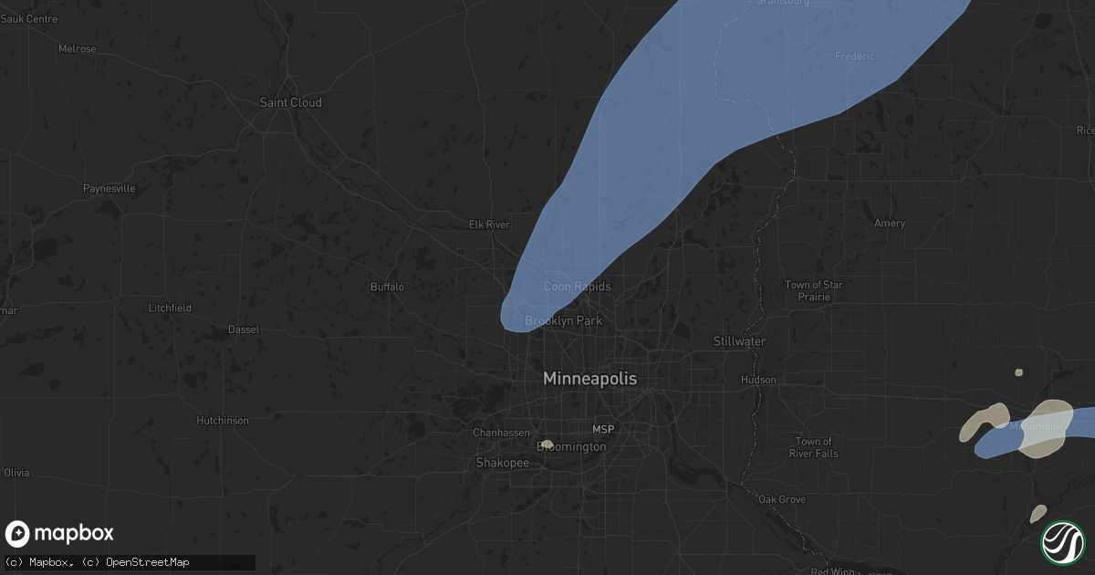 Hail map in Champlin, MN on August 29, 2024