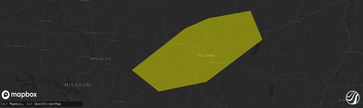 Hail map in Chesterfield, MO on August 29, 2024