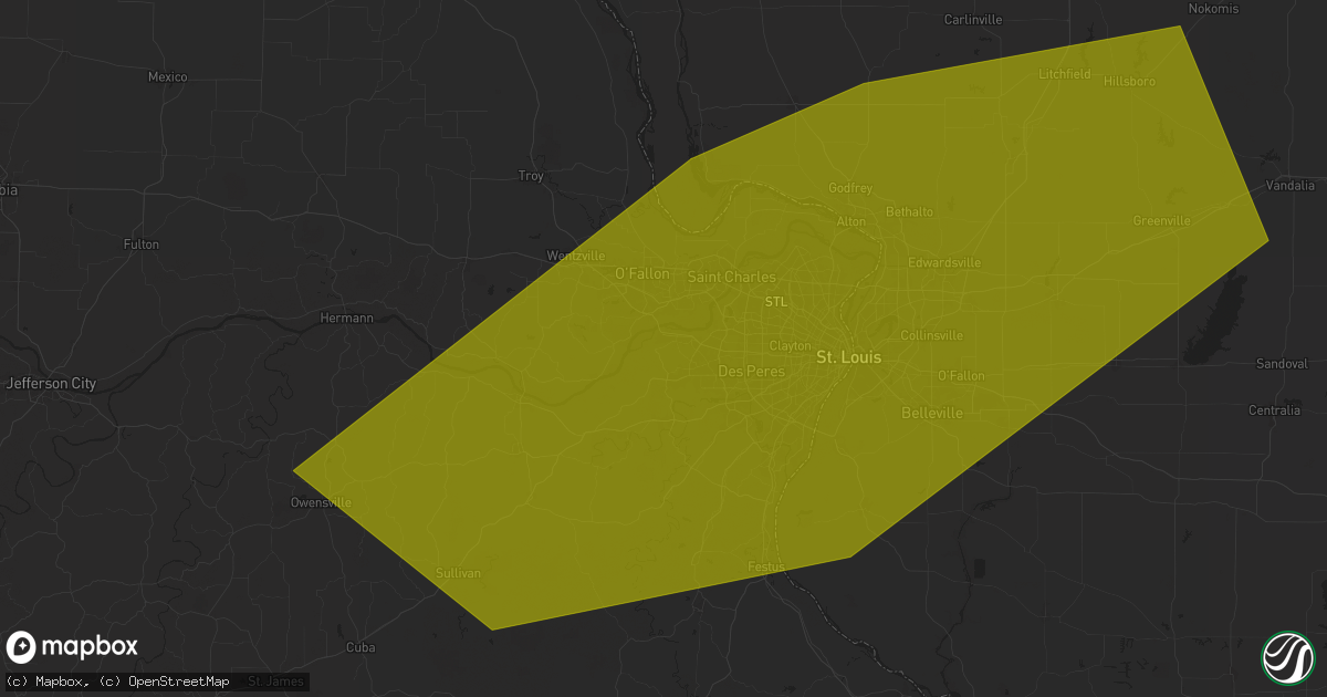 Hail map in Chesterfield, MO on August 29, 2024