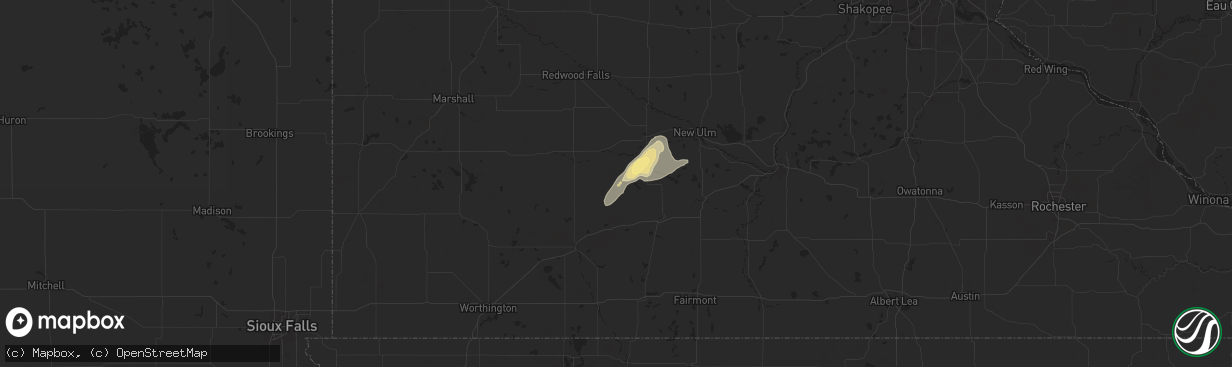 Hail map in Comfrey, MN on August 29, 2024