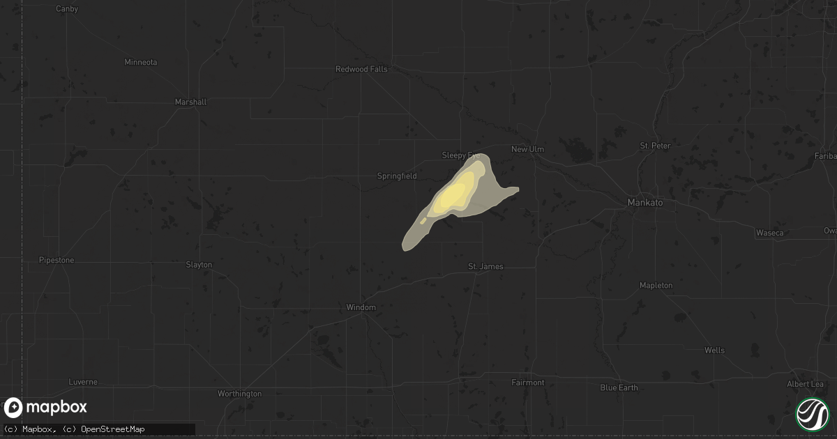Hail map in Comfrey, MN on August 29, 2024
