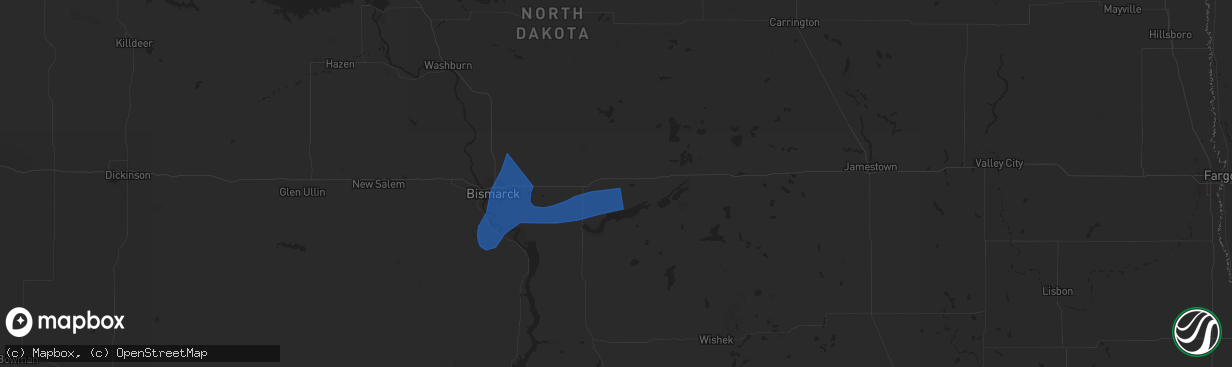 Hail map in Driscoll, ND on August 29, 2024