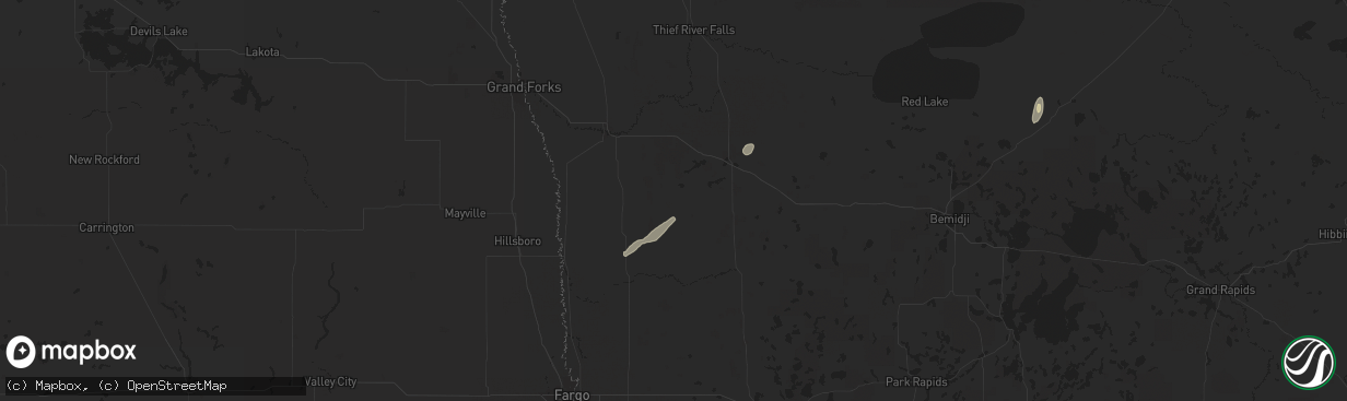 Hail map in Fertile, MN on August 29, 2024