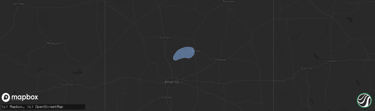 Hail map in Fritch, TX on August 29, 2024