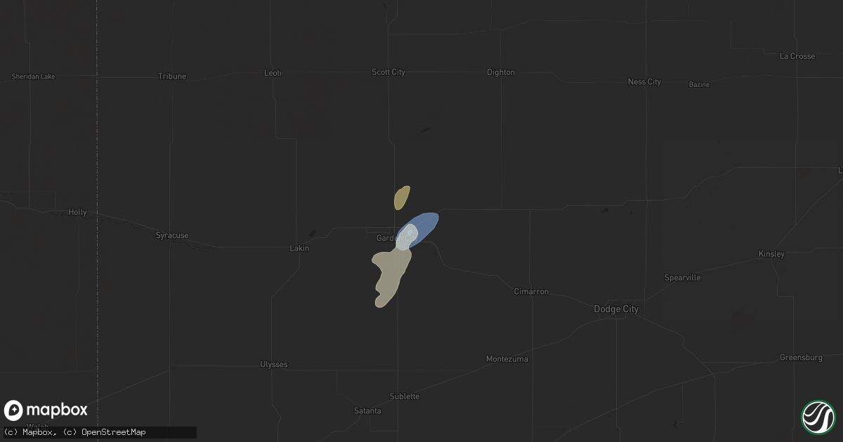 Hail map in Garden City, KS on August 29, 2024